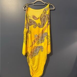 VENUS Yellow Ruched One Shoulder Sundress